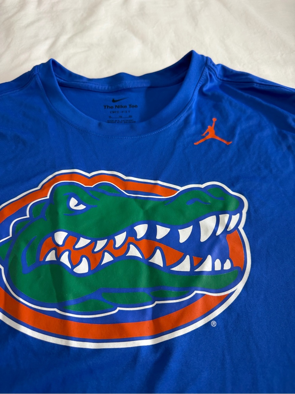 Nike Jordan Men’s Blue Florida Gators Graphic Dri Fit Tee with Gator Logo XL